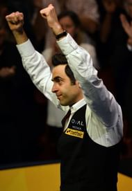 Ronnie O'Sullivan reacts after winning at The Crucible in Sheffield, England, on May 6, 2013